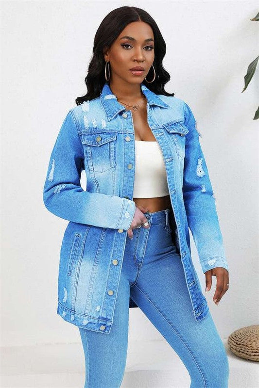 WOMEN FASHION DENIM TRUCKER JACKET