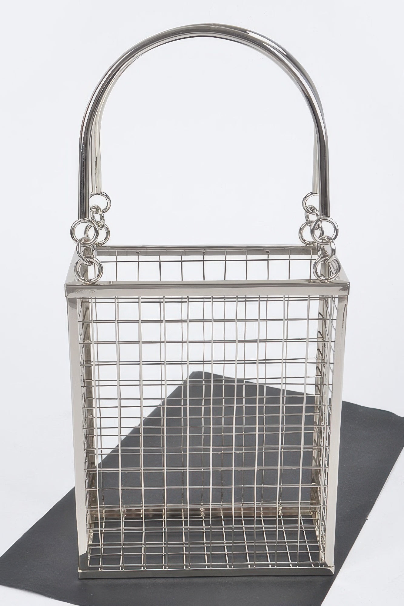 Metal Wire Clutch | Structured Iron Frame Evening Bag Silver
