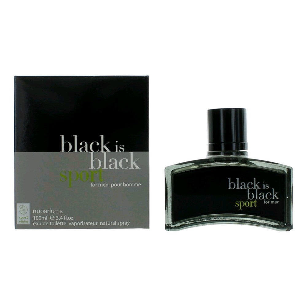 Black is Black Sport by NuParfums, 3.4 oz EDT Spray for Men by nuparfums