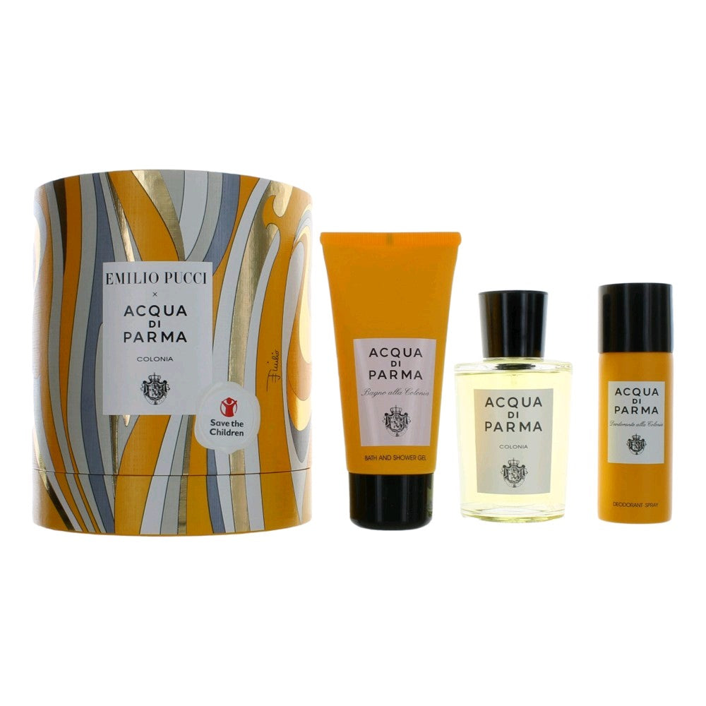 Acqua Di Parma x Emilio Pucci Colonia, 3 Piece Gift Set for Unisex by Acqua Di Parma