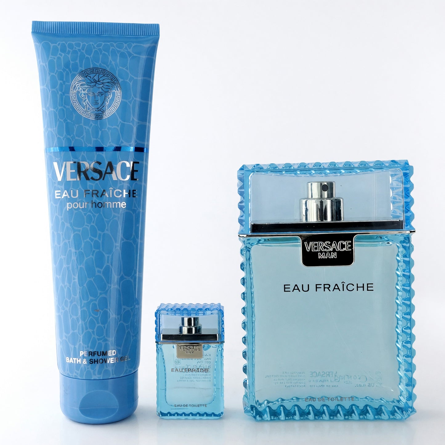 Versace Eau Fraiche by Versace, 3 Piece Set with 3.4 oz for Men by Versace