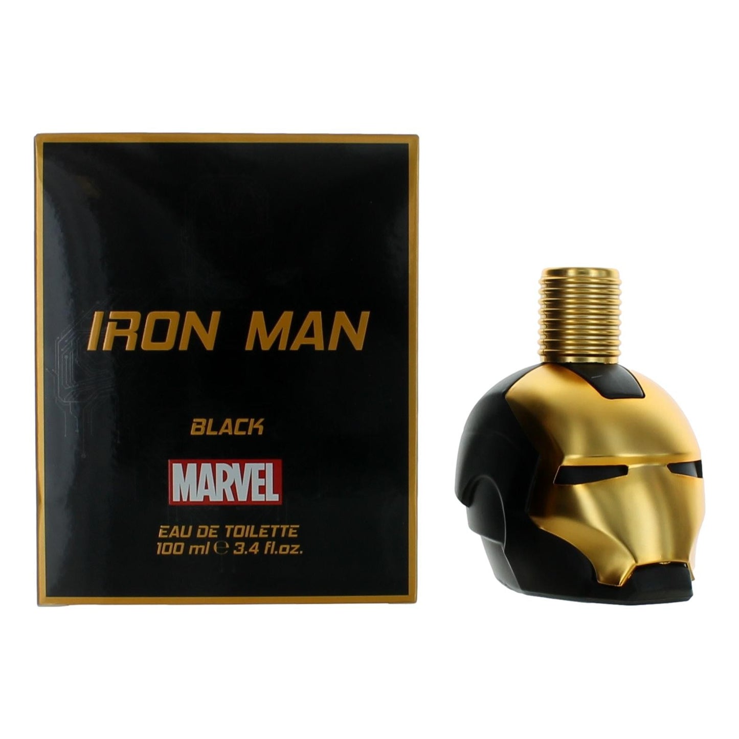 Iron Man Black by Iron Man, 3.4 oz EDT Spray for Men by Marvel