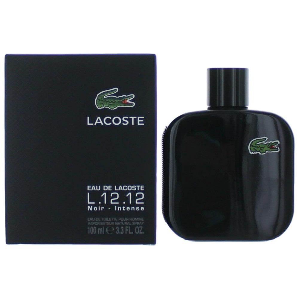 Lacoste L.12.12 Black Noir Intense by Lacoste, 3.3oz EDT Spray men by Lacoste