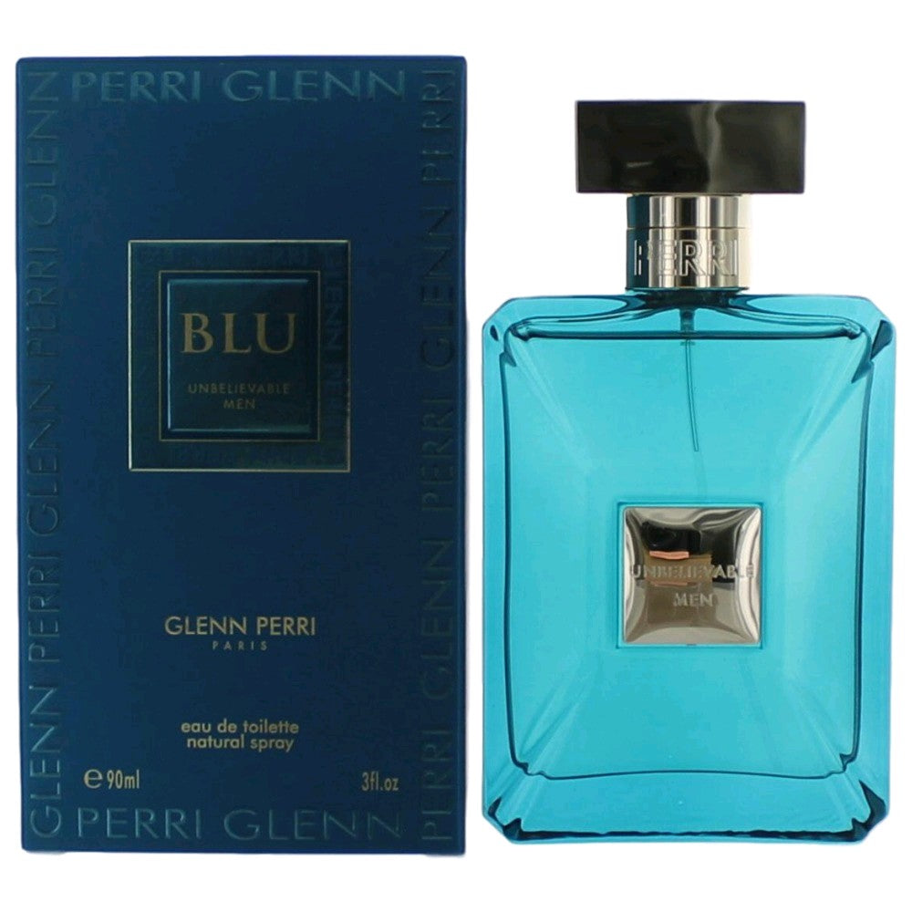 Blu Unbelievable by Glenn Perri, 3 oz EDT Spray for Men by Glenn Perri