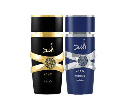 Lattafa Asad + Lattafa Asad Zanzibar Bundle by The Perfume Box