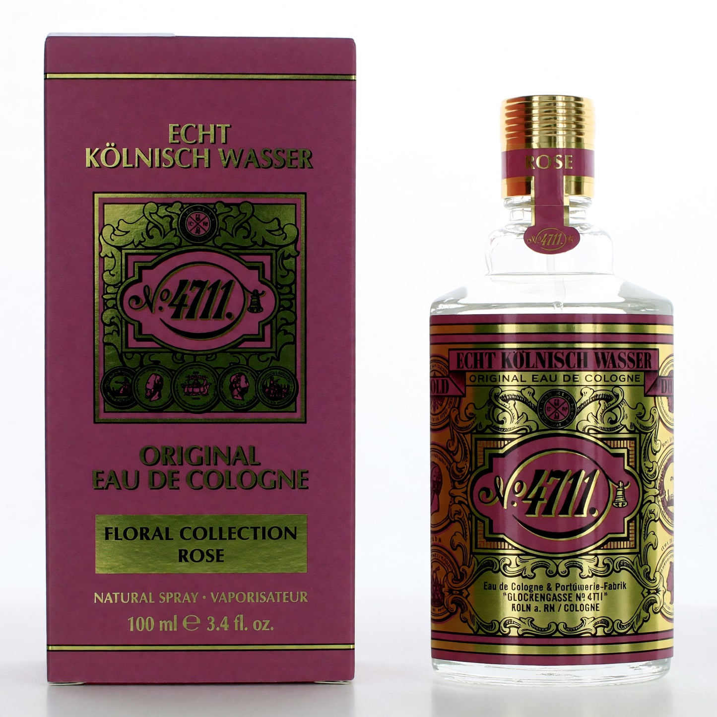 4711 Floral Collection Rose by 4711, 3.4oz Eau De Cologne Spray for Unisex by 4711