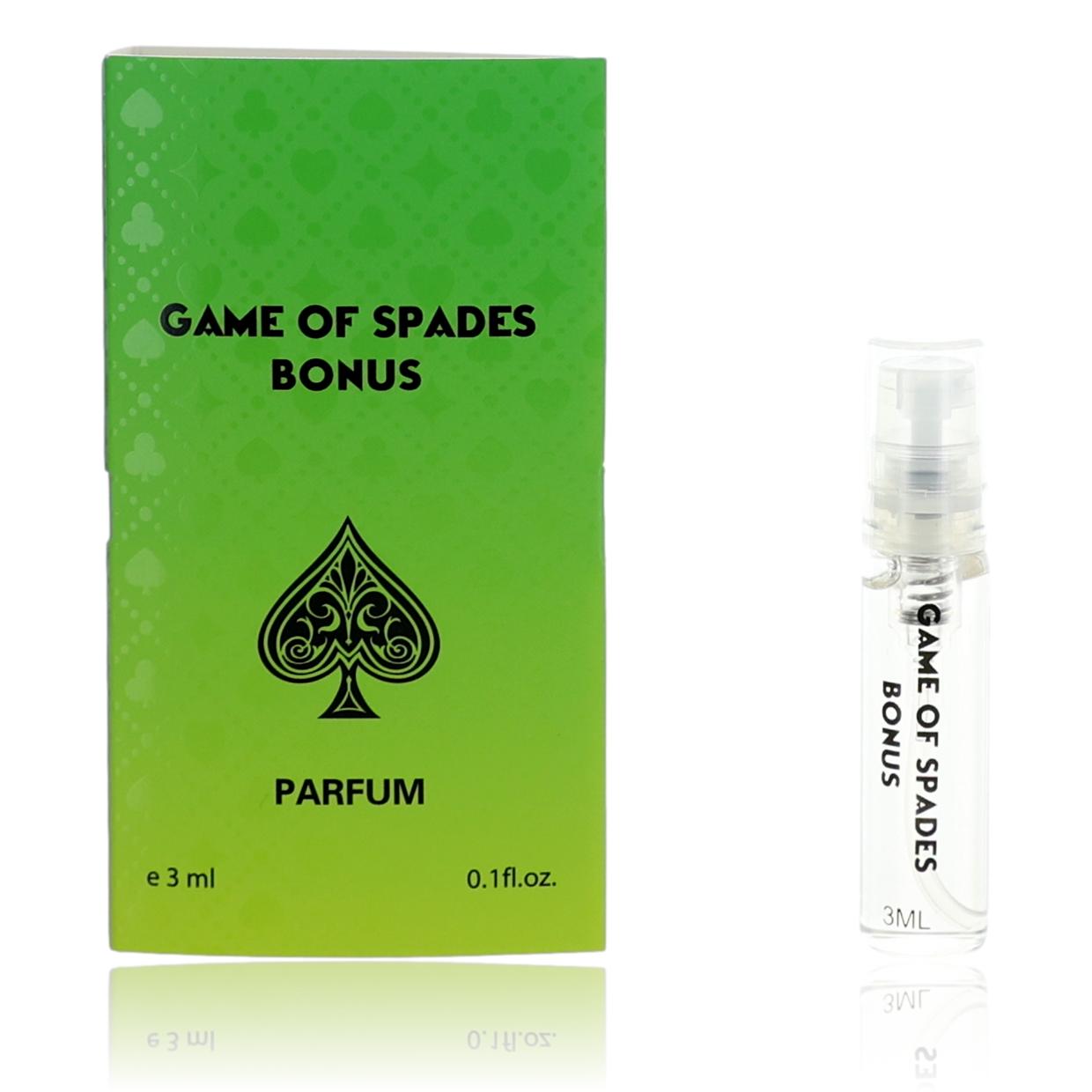 Game of Spades Bonus by Jo Milano, 0.1 oz Parfum for Unisex Sample by Jo Milano