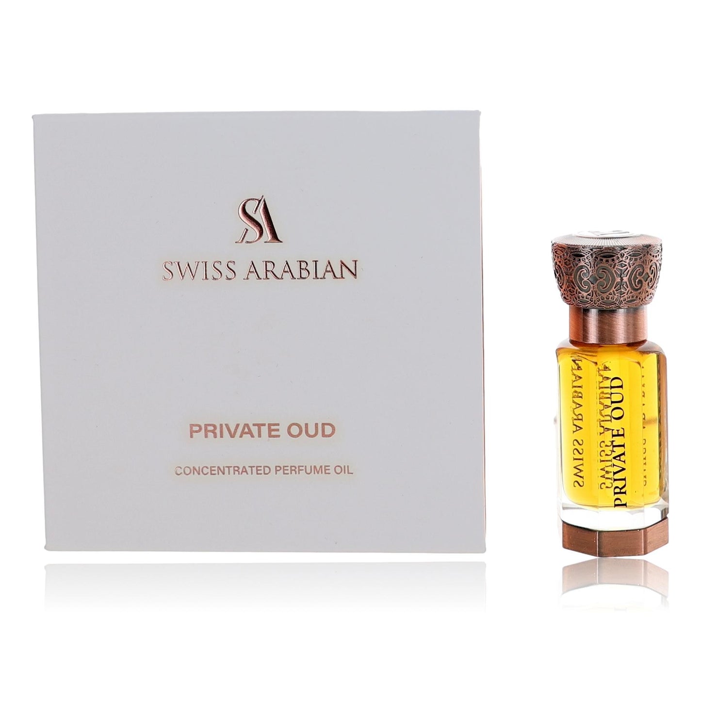 Private Oud by Swiss Arabian, 0.4oz Concentrated Perfume Oil for Unisex by Swiss Arabian