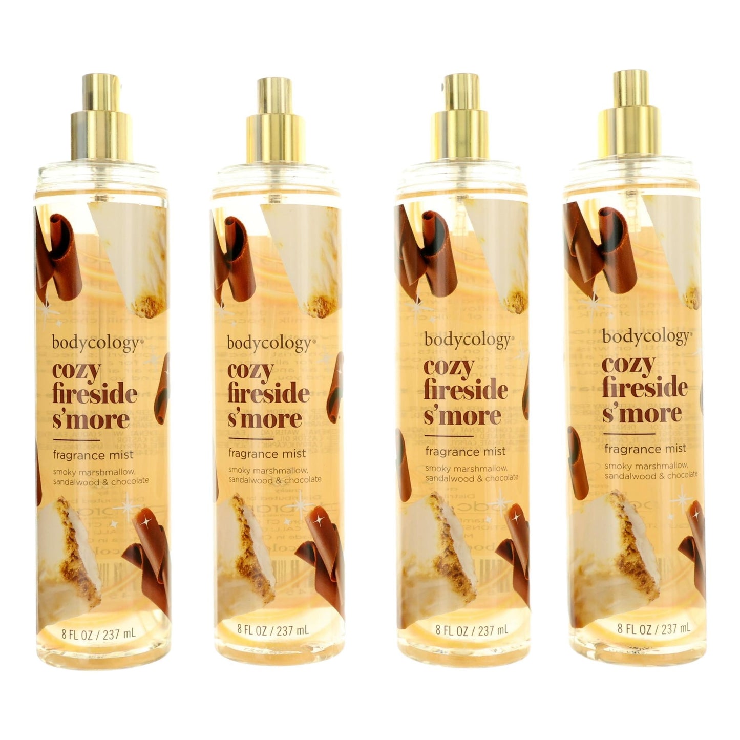 Cozy Fireside S'more by Bodycology, 4 Pack 8oz Fragrance Mist women by Bodycology