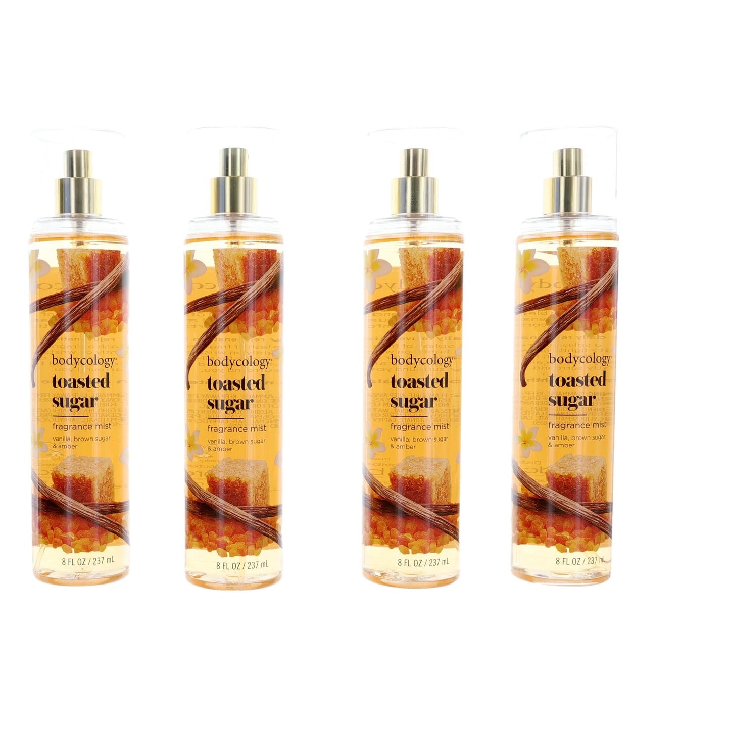 Toasted Sugar by Bodycology, 4 Pack 8 oz Fragrance Mist for Women by Bodycology