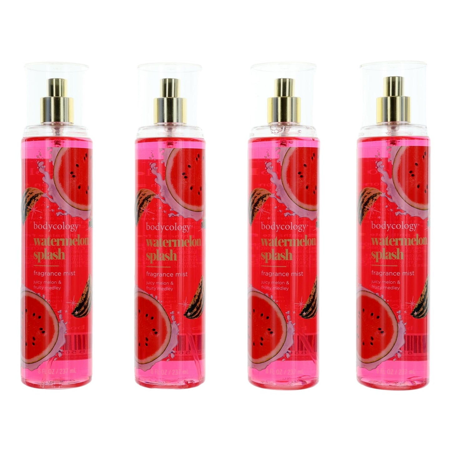 Watermelon Splash by Bodycology, 4 Pack 8 oz Fragrance Mist for Women by Bodycology