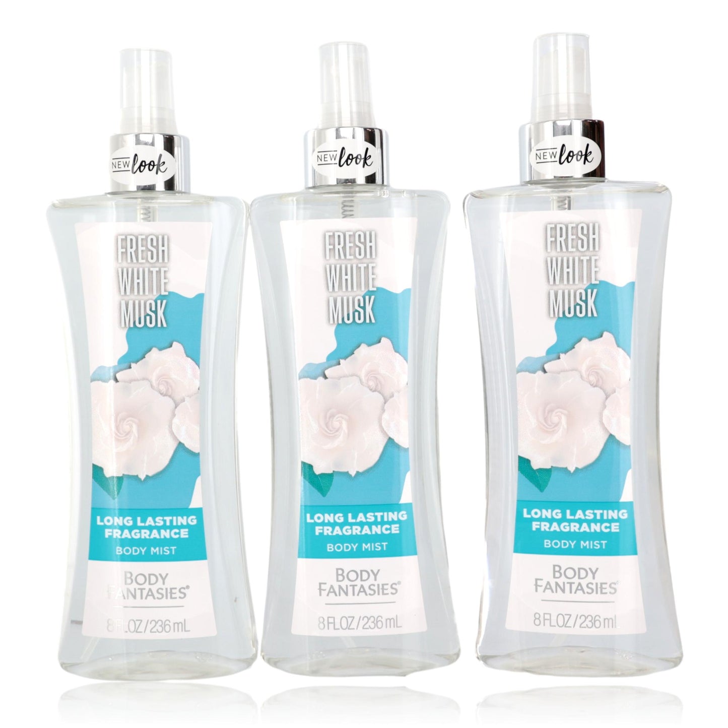 Fresh White Musk by Body Fantasies, 3 Pack 8oz Fragrance Body Spray women by Parfums De Coeur