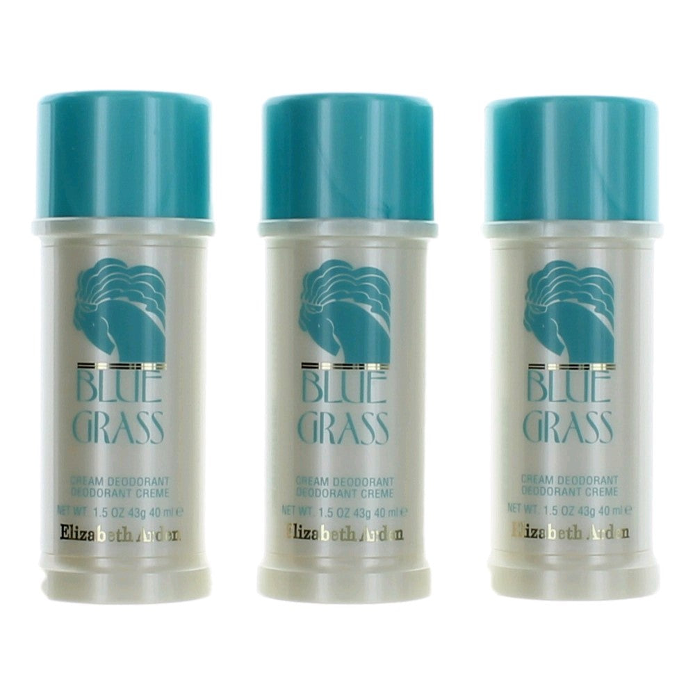 Blue Grass by Elizabeth Arden, 3x1.5oz (4.5oz total) Cream Deodorant women by Elizabeth Arden
