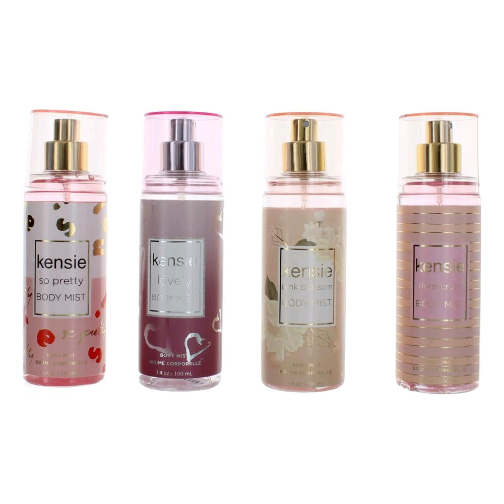 Kensie by Kensie, 4 Piece Body Mist Variety Gift Set for Women by Kensie