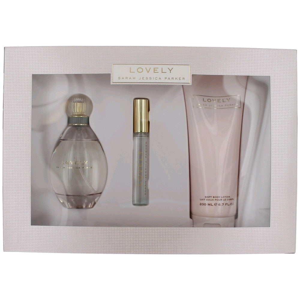 Lovely by Sarah Jessica Parker, 3 Piece Gift Set women with Rollerball by Sarah Jessica Parker