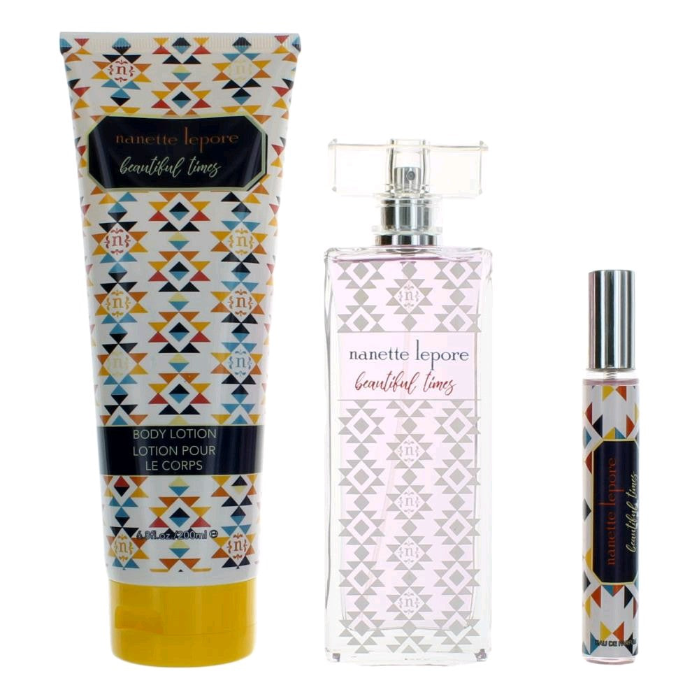 Beautiful Times by Nanette Lepore, 3 Piece Gift Set for for Women by Nanette Lepore