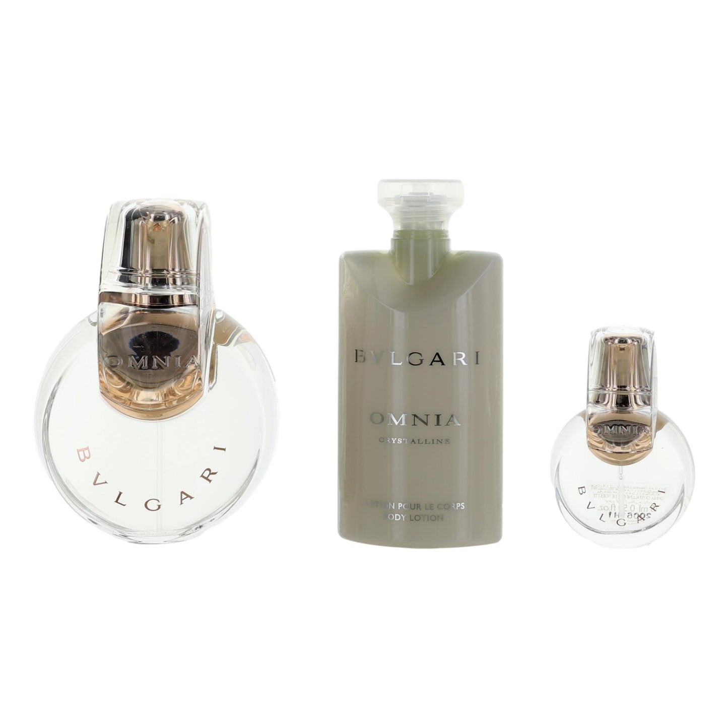 Omnia Crystalline by Bvlgari, 3 Piece Gift Set for Women with 3.4 oz by Bvlgari