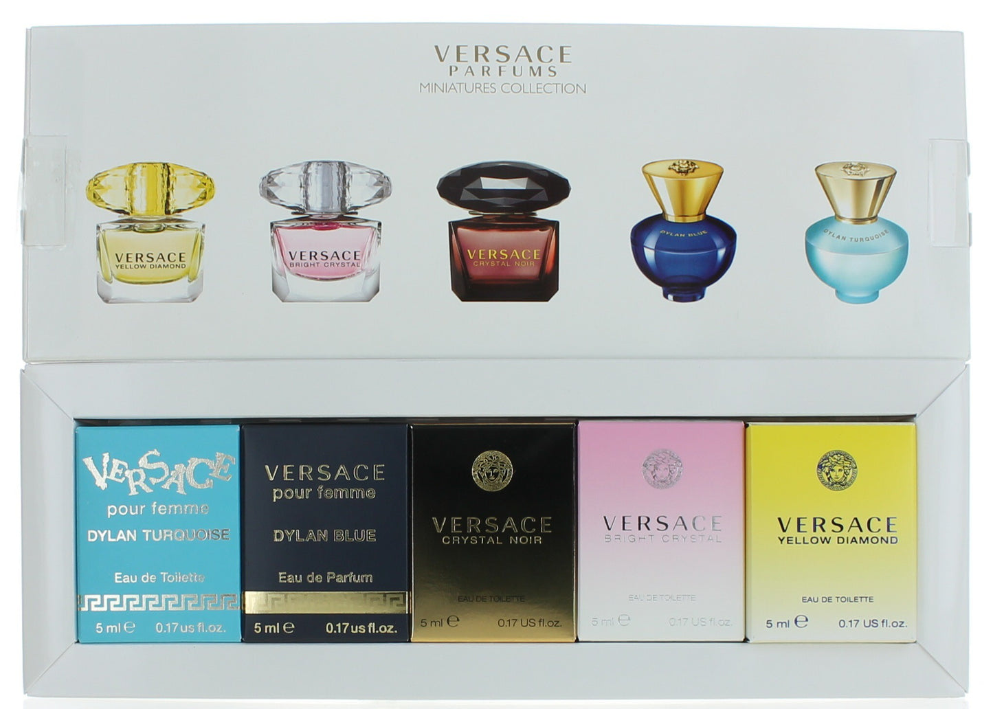 Versace by Versace, 5 Piece Variety Mini Gift Set for Women New by Versace