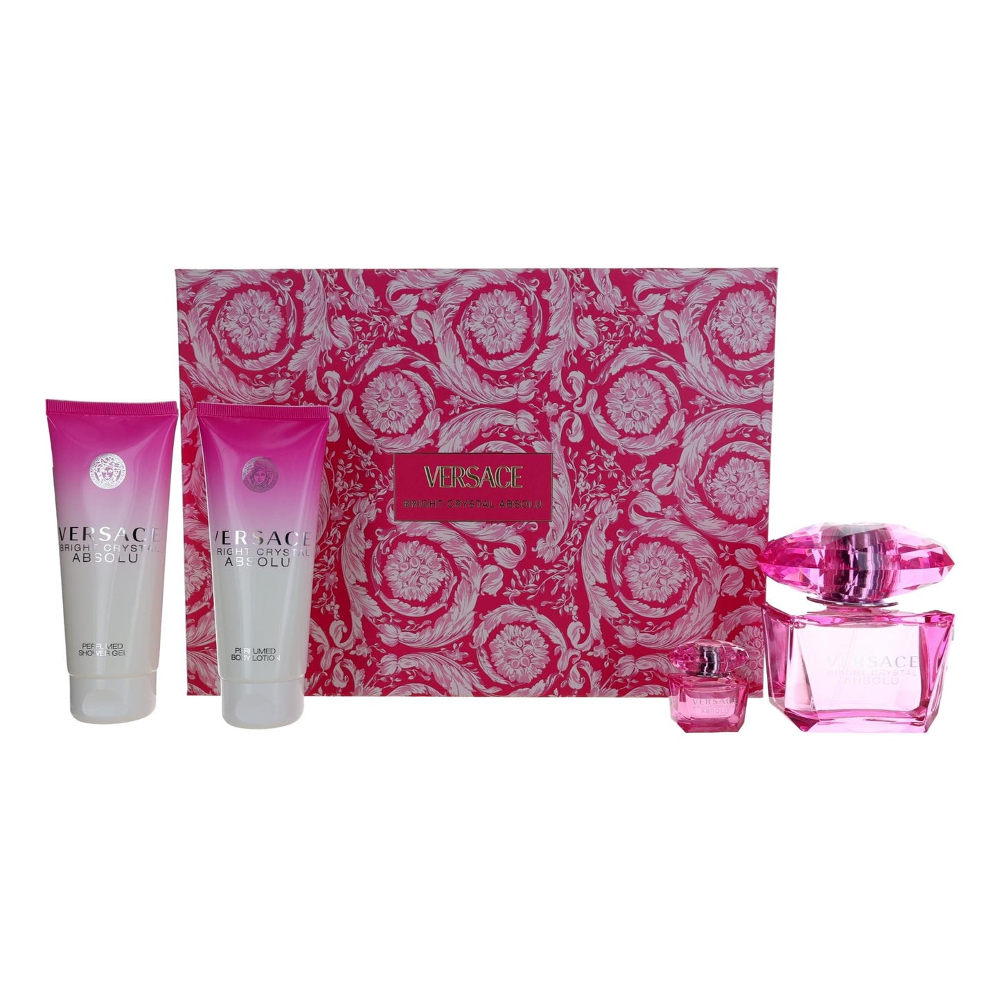 Versace Bright Crystal Absolu by Versace, 4 Piece Gift Set for Women by Versace