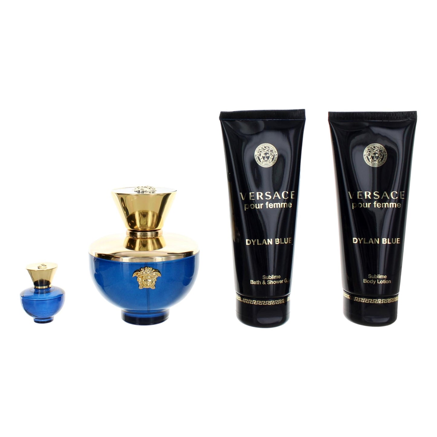 Versace Pour Femme Dylan Blue by Versace, 4 Piece Gift Set for Women by Versace