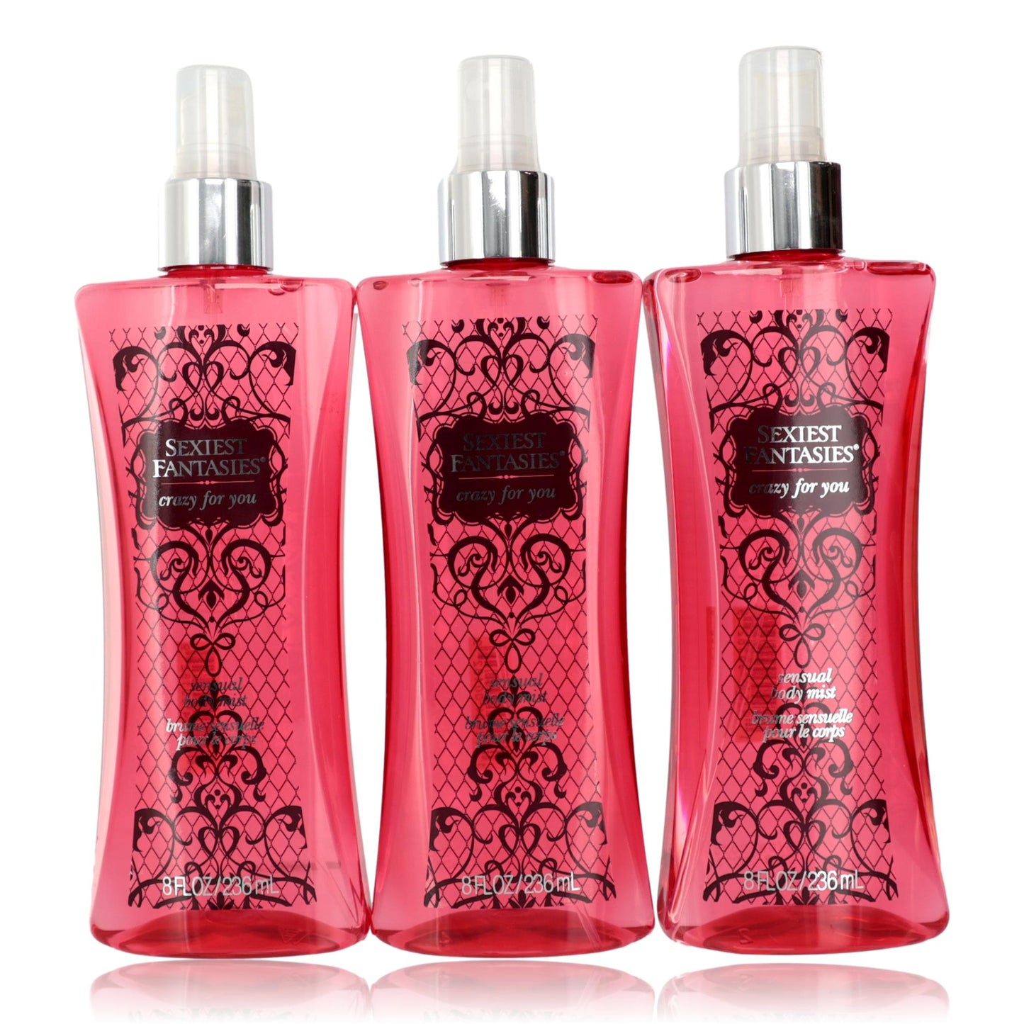 Sexiest Fantasies Crazy for You by Parfums De Coeur, 3 Pack 8oz Body Mist women by Parfums De Coeur