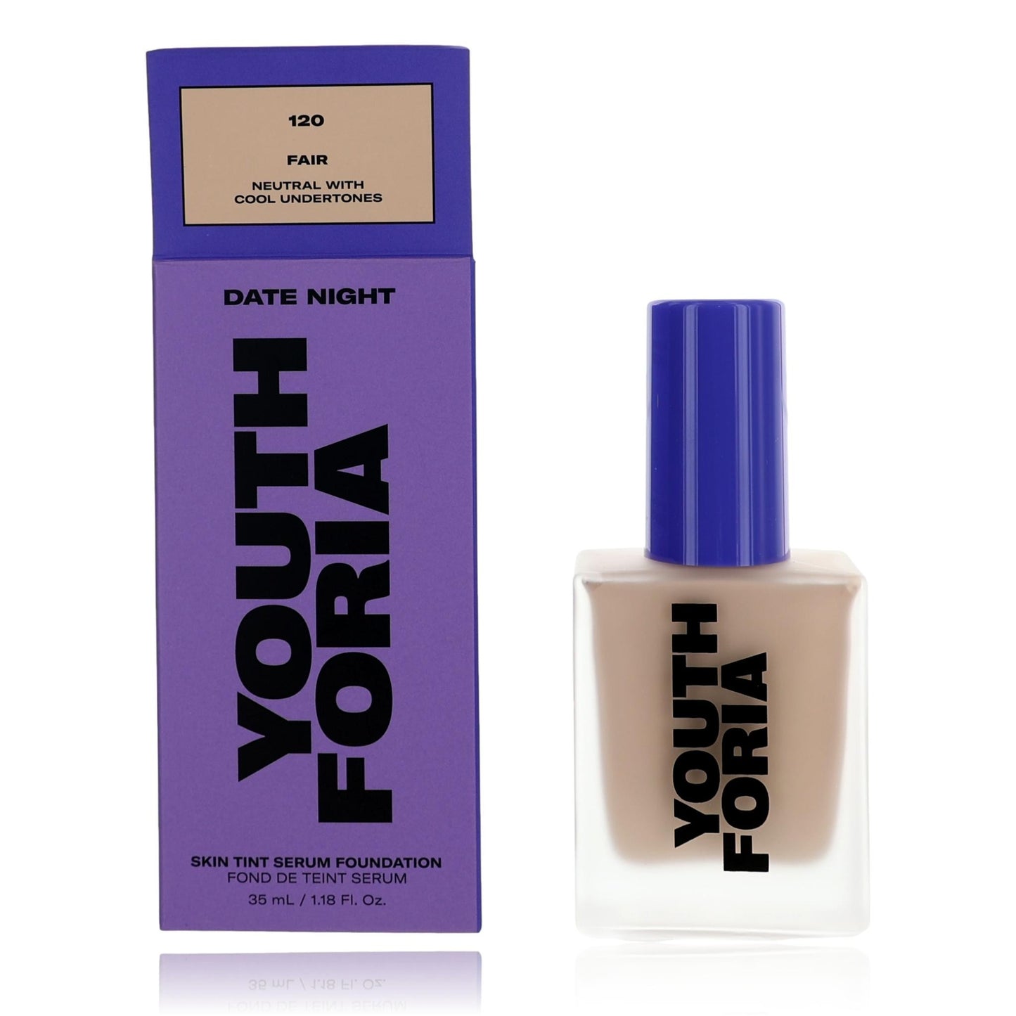 Date Night by Youthforia, 1.18 oz Skin Tint Serum Foundation- 120 Fair by Youthforia