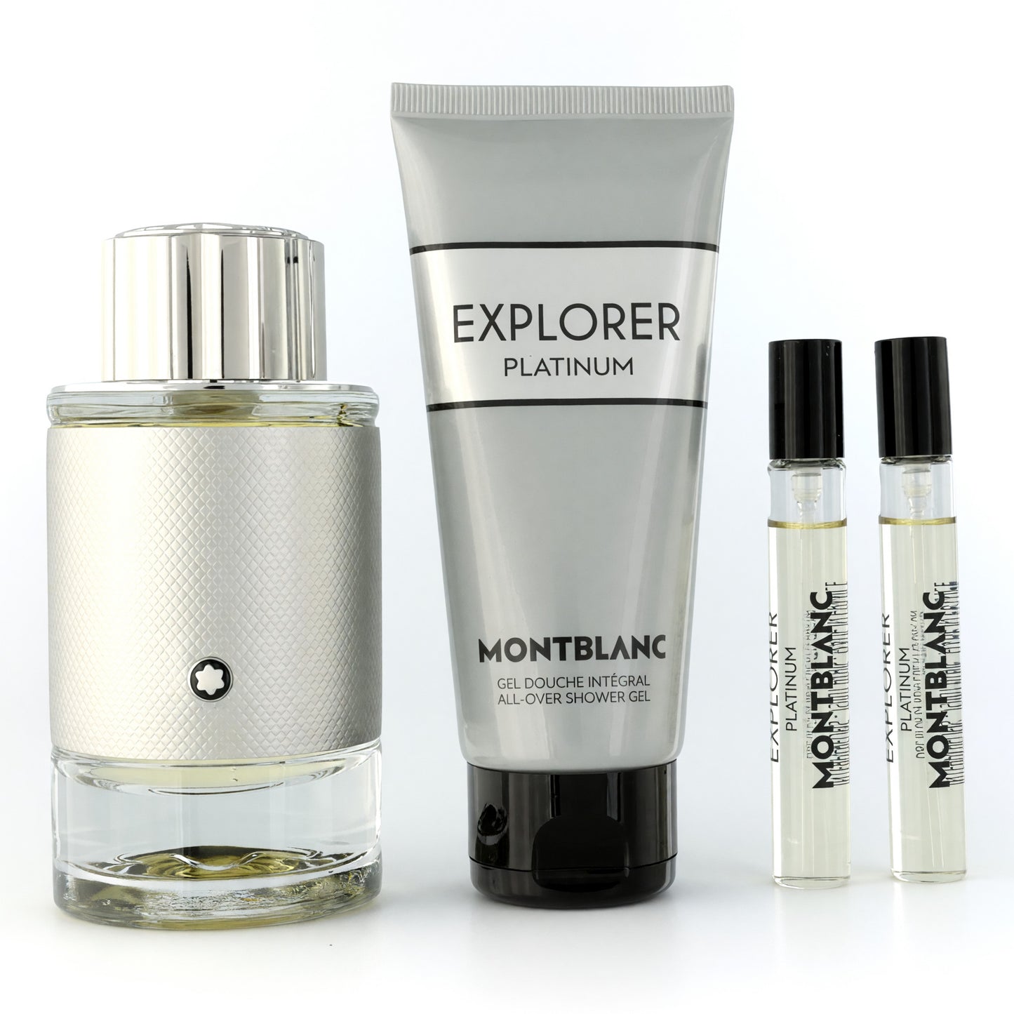 Mont Blanc Explorer Platinum by Mont Blanc, 4 Piece Gift Set for Men by Mont Blanc