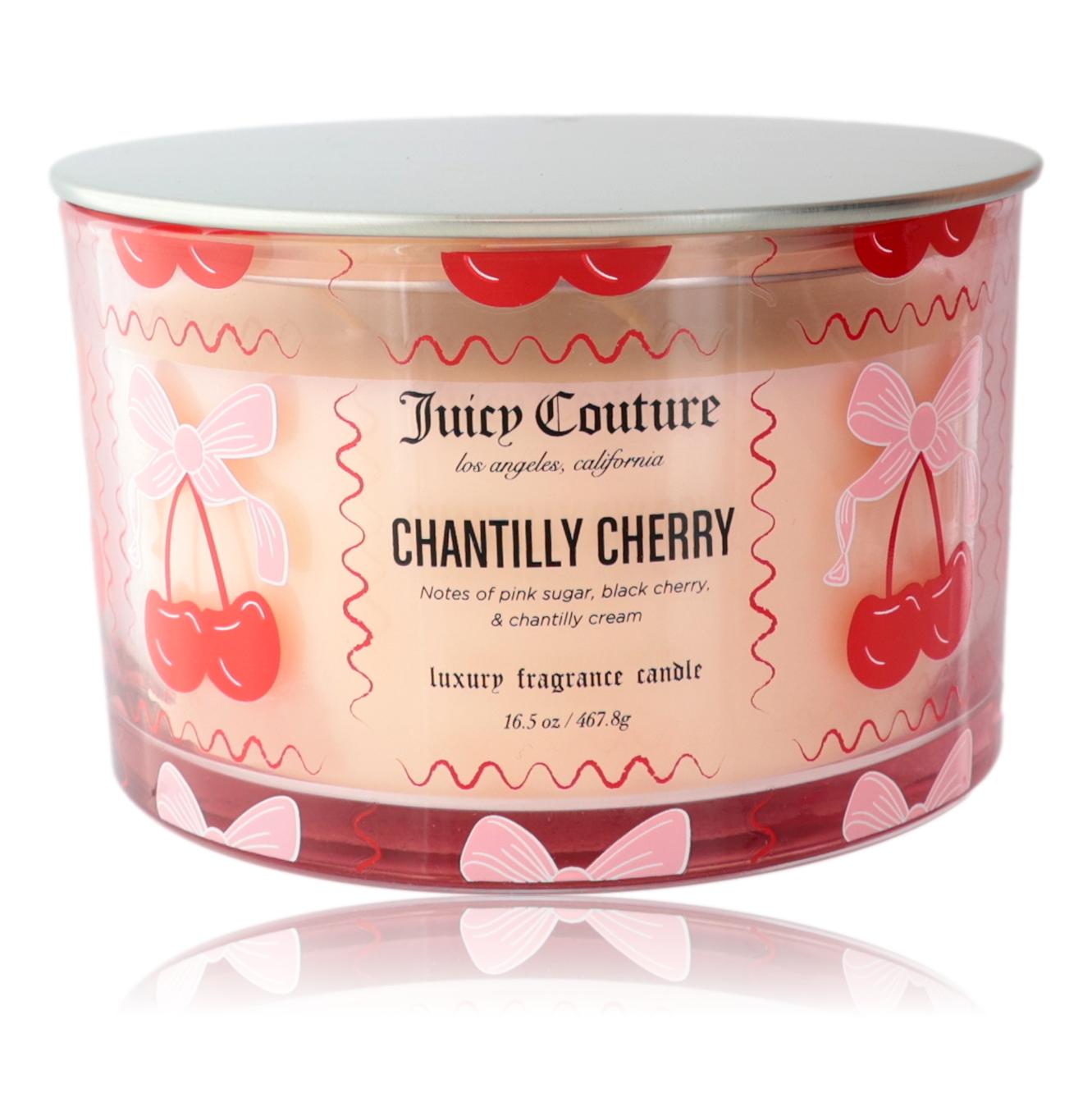 Juicy Couture 16.5 oz Soy Wax Blend 3 Wick Candle - Chantilly Cherry by Juicy Couture