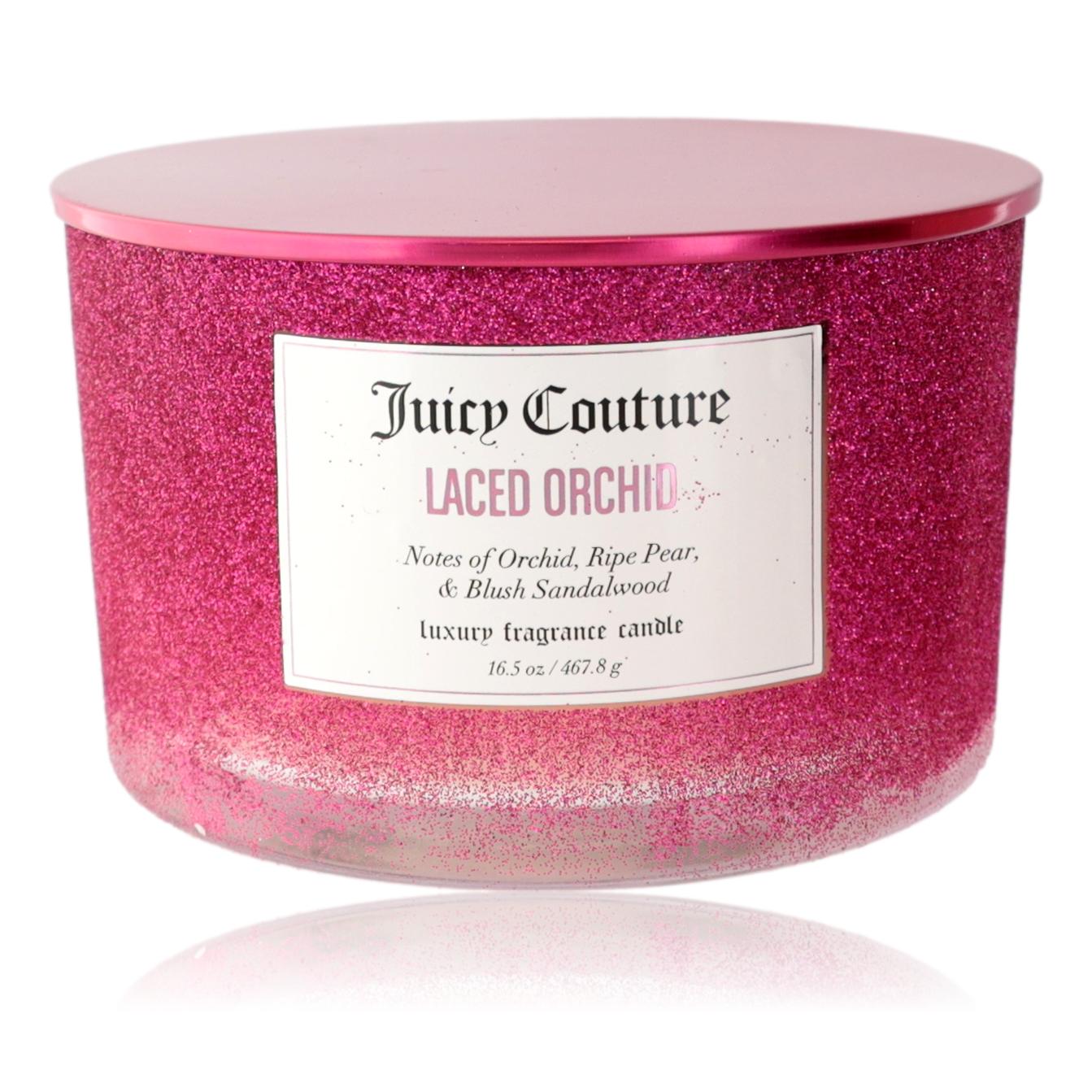 Juicy Couture 16.5 oz Soy Wax Blend 3 Wick Candle - Laced Orchid by Juicy Couture