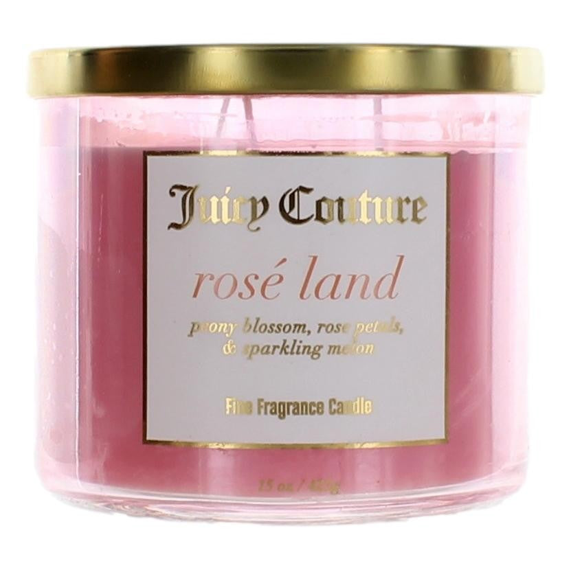 Juicy Couture 14.5 oz Soy Wax Blend 3 Wick Candle - Rose Land by Juicy Couture