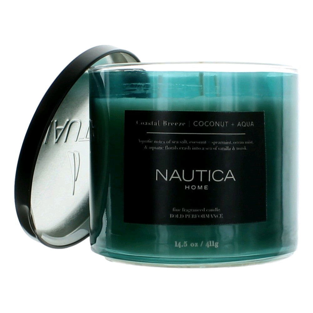 Nautica 14.5oz Soy Wax Blend 3 Wick Candle - Coastal Breeze Coconut & Aqua by Nautica