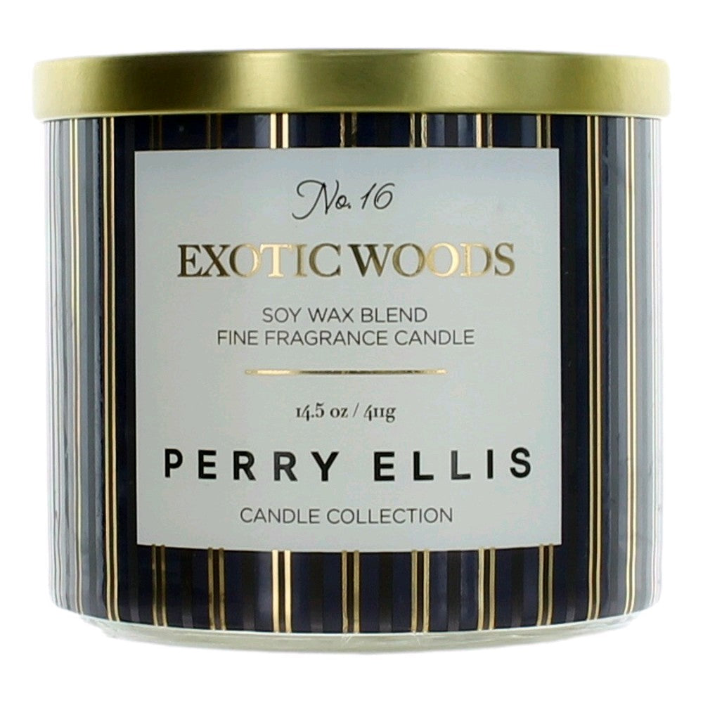 Perry Ellis 14.5 oz Soy Wax Blend 3 Wick Candle - Exotic Woods by Perry Ellis