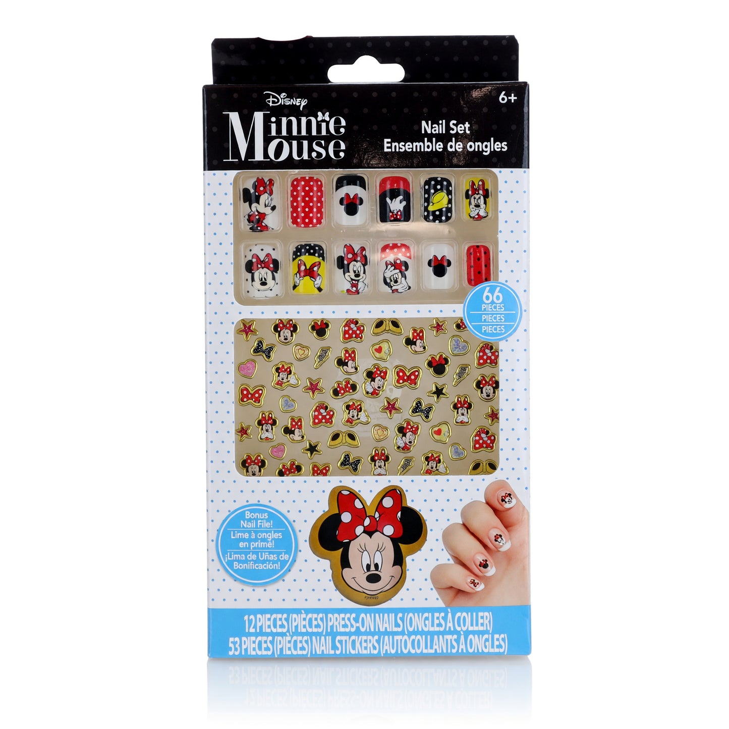 Minnie Mouse Nail Art Set by Disney, 66 Piece Set for Kids by Disney