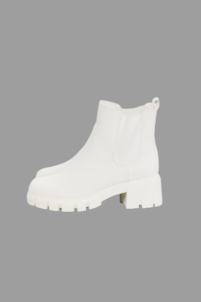 MMShoes -Botas Chelsea Work For It con suela mate para mujer en blanco