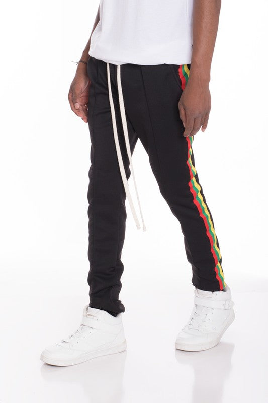 Men's Rasta Taped Track Pants Black