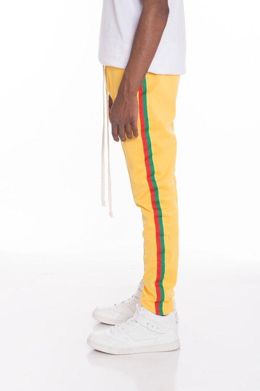 Men's Rasta Taped Track Pants Yellow