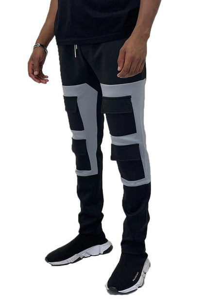 Men's Square Block Track Pants – Charcoal/Grey Grey