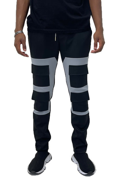 Men's Square Block Track Pants – Charcoal/Grey Grey