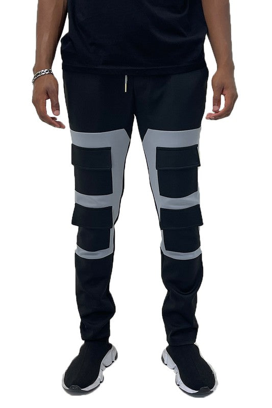 Men's Square Block Track Pants – Charcoal/Grey Grey