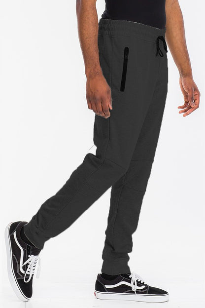 Weiv Men's Solid Heathered Jogger Pants Black