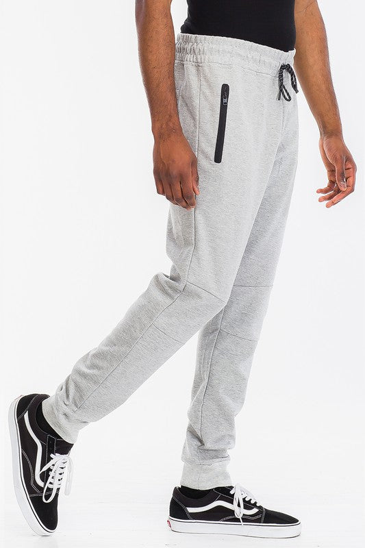 Weiv Men's Solid Heathered Jogger Pants Grey
