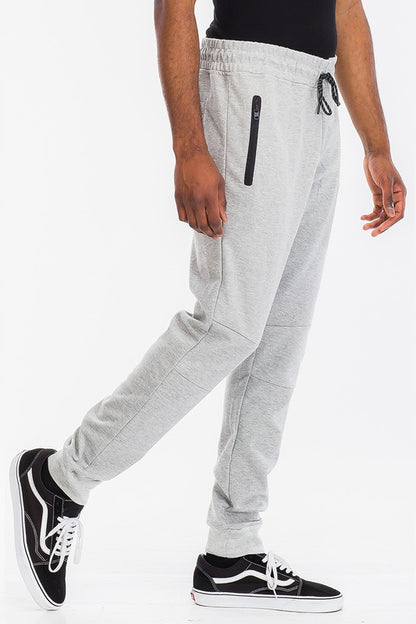 Weiv Men's Solid Heathered Jogger Pants Grey