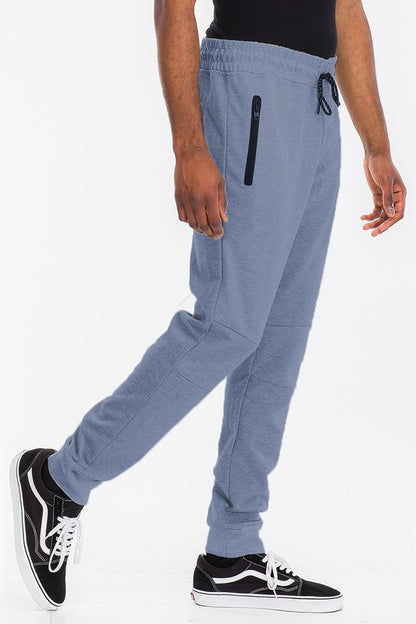 Weiv Men's Solid Heathered Jogger Pants Heather Red