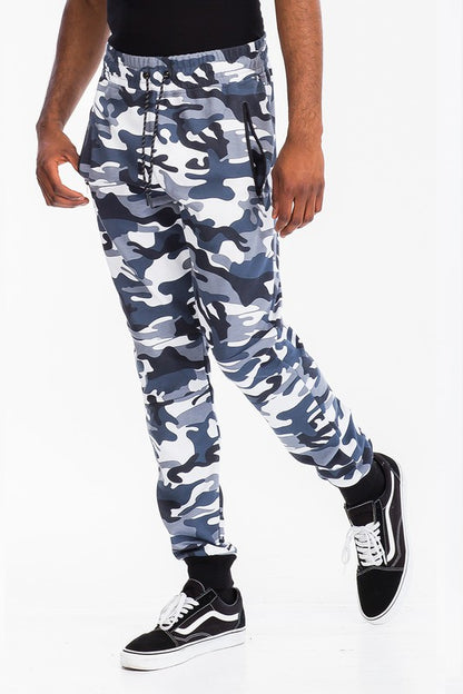 Weiv Men's Solid Heathered Jogger Pants Grey Camouflage