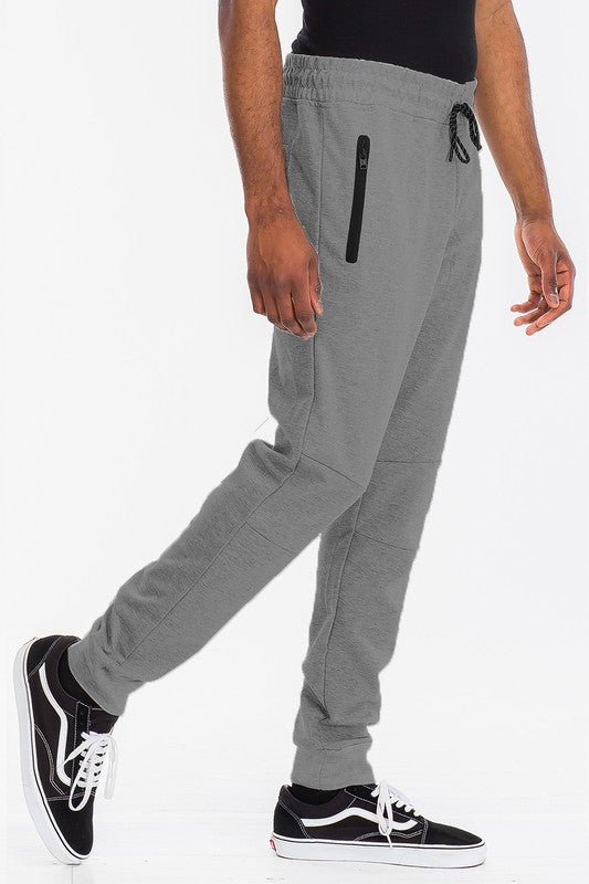 Weiv Men's Solid Heathered Jogger Pants Charcoal