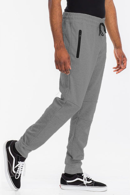 Weiv Men's Solid Heathered Jogger Pants Charcoal