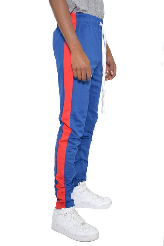 Men's Single Stripe Track Pants Royal Red