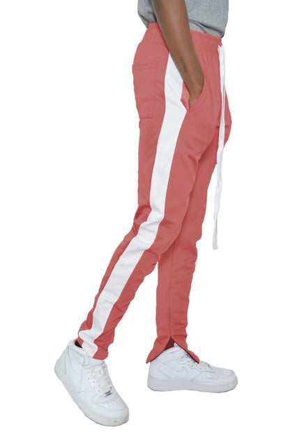 Men's Single Stripe Track Pants Dusty White