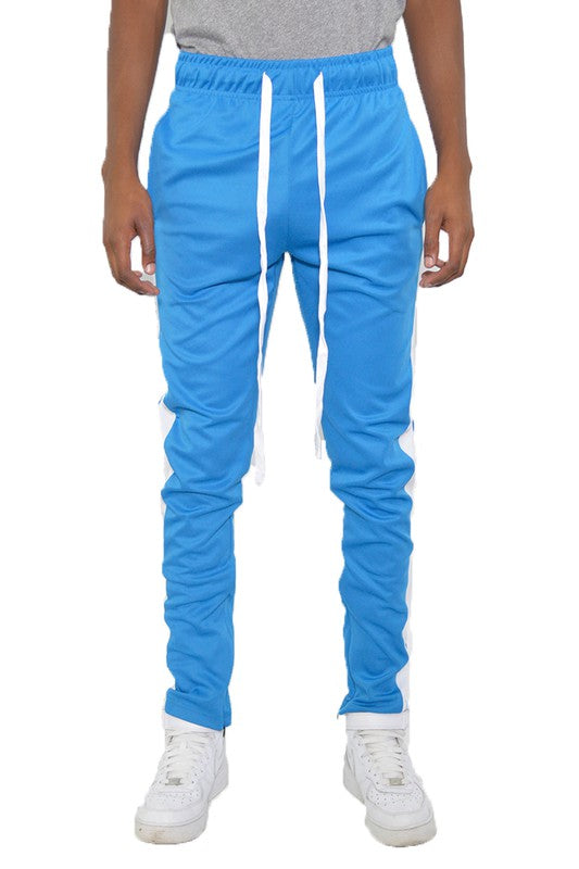 Slim Fit Single Stripe Track Pant – Aqua White
