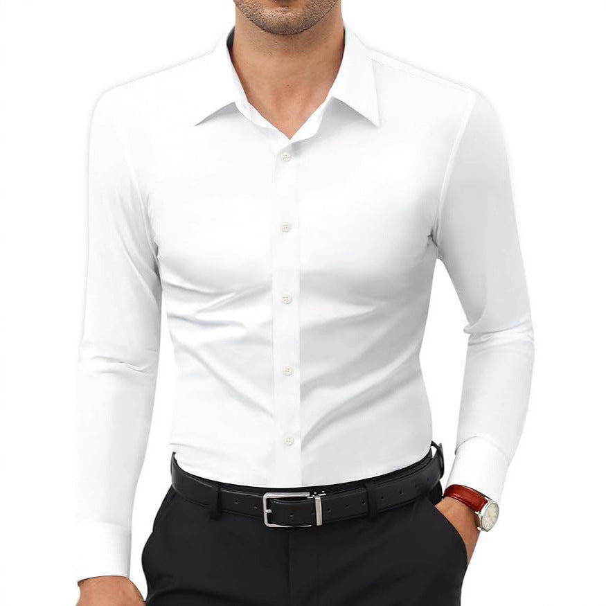 Men's Slim Fit Wrinkle-Resistant Dress Shirt – 6 Colors, Sizes S–5XL